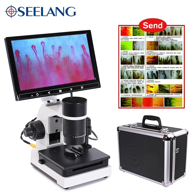 

OSEELANG Nailfold Capillary Microcirculation USB Microscope Blood Microcirculation with 7" or 9" Color LCD Displayer free ship
