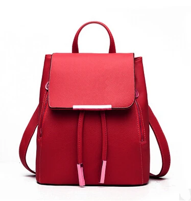 DIDA BEAR, женский рюкзак, высокое качество, из искусственной кожи, Mochila Escolar, школьные сумки для подростков, девочек, рюкзаки для отдыха, яркие цвета - Цвет: Wine Red