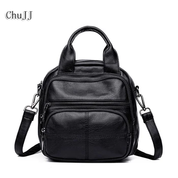 

Women's Genuine Leather Handbags Shoulder CrossBody Bag Satchels Women Bags Ladies Multifunction Tote Bag back pack