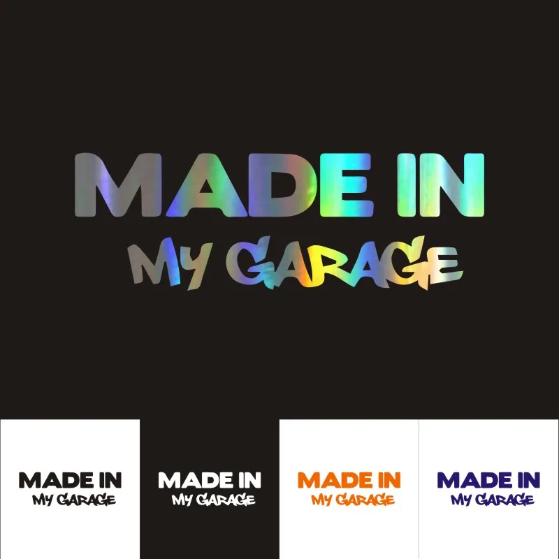 

Car Sticker Auto Sticker MADE IN MY GARAGE Car Accessories 3D Sticker Reflective Car Styling Decal 17.8*5.9CM Custom Sticker