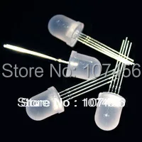 100 шт. X 10 мм 4 PIN общий анод RGB светодиодный рассеянный красный/зеленый/синий 10 мм светоизлучающий диод