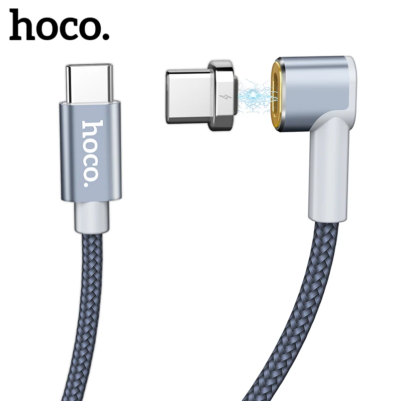 Koop HOCO USB Type c naar Type c kabel 4A 87 w USB c PD Snel Opladen Kabel Voor macbook Samsung S9 Data sync magnetische usb Charger cable