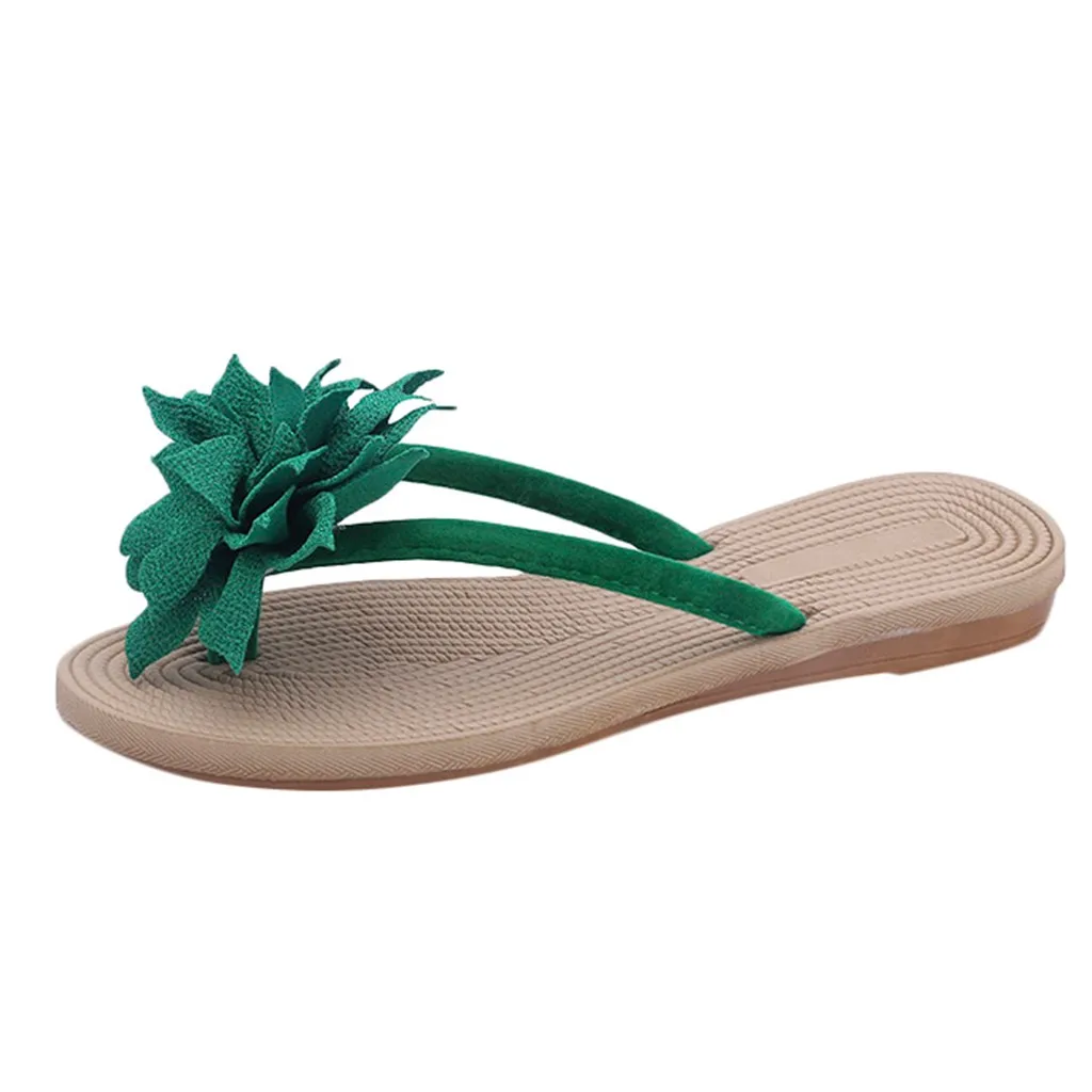 

YOUYEDIAN 2019 Women Fashion Summer Roma Flower Flat Anti-Slip Slipper Beach Casual Shoes zapatillas mujer casual de marca #G25