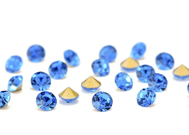Light blue color round shape crystal glass pointback loose rhinestones diy/nail art/Clothing accessories 1.4mm-10mm PM08 | Дом и сад
