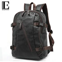 Luxury Brand Backpack Mens High Quality PU Leather Vintage Black Men Male Casual Travel Bags Backpack