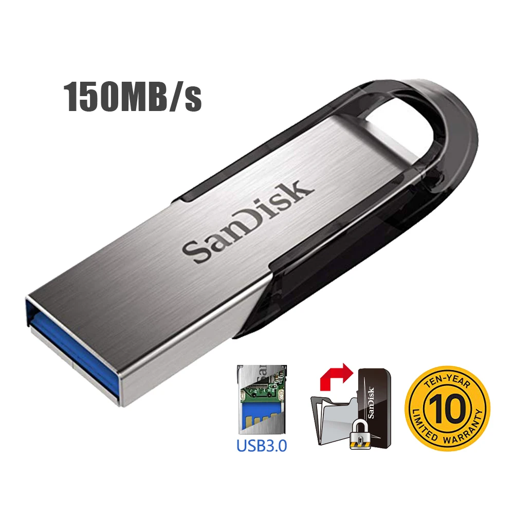 Двойной Флеш-накопитель SanDisk CZ73 флеш-накопитель USB 3,0 32GB 64GB 128GB 150 МБ/с. мини Шифрование флэш-диск 16 Гб высокого Скорость USB флэш-накопитель