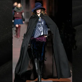 

Twill Black Grey Cashmere/ Woolen Fabric W1H75