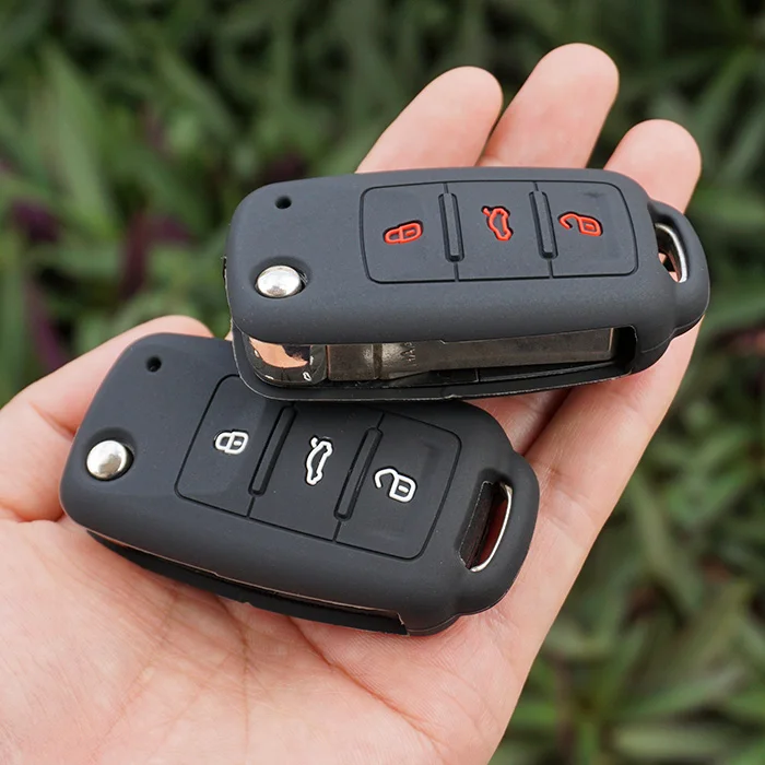 

50pcs/lot Silicone key fob skin cover case POLO Bora Beetle Tiguan Passat B5 B6 MK5 6 Jetta Eos for Skoda for SEAT wholesale