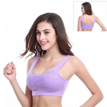 Для женщин спортивный бесшовный бюстгальтер пуш-ап бюстгальтер для бега, спортзала с длинным рукавом, блузка с кружевной женский укороченный топ спортивный бюстгальтер Спортивная безрукавка