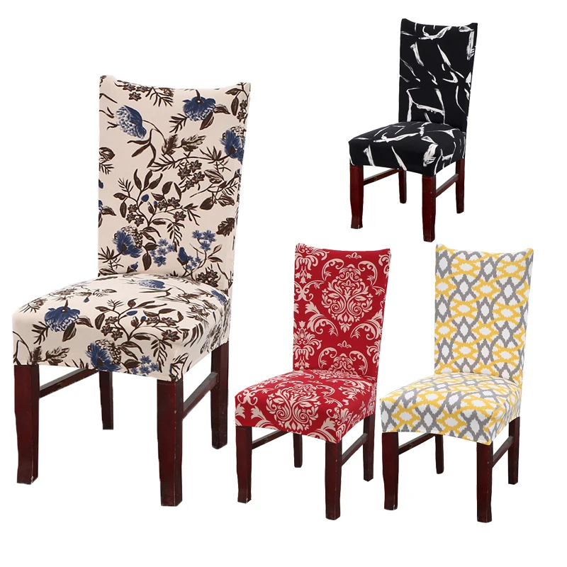 

Comwarm Modern Dining Room Chair Cover Spandex Stretch Polyester Seat Protector Case Floral Printing Chair Seat Cover For Office