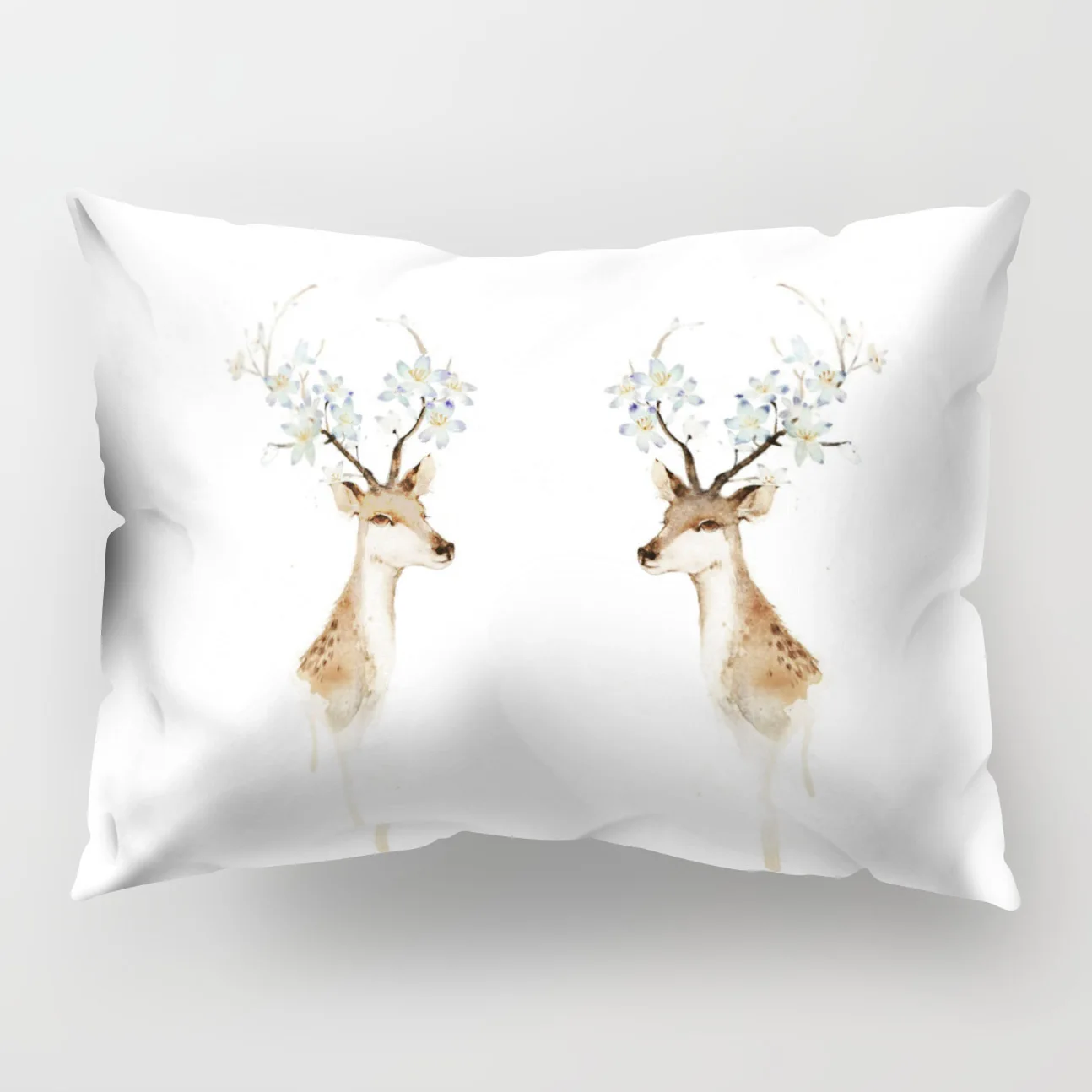 Nordic style Christmas Elk pattern polyester printed pillow cover Home cushion cover rectangular 50x30cm chair lumbar pillowcase - Цвет: 17