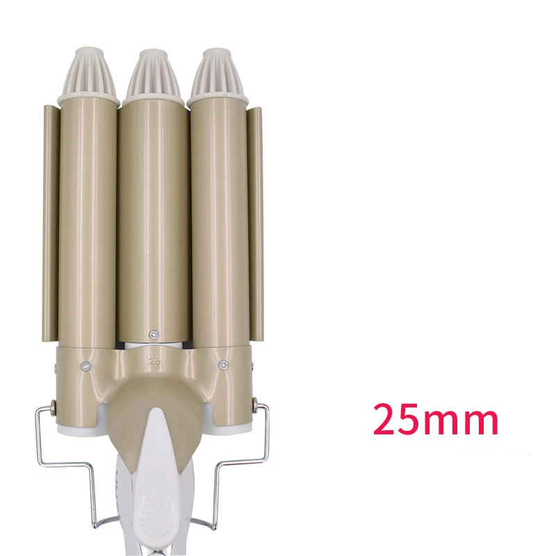 Высококачественные Профессиональные 220 В щипцы для завивки волос керамические с тремя цилиндрами, для волос, для завивки волос, инструменты для укладки волос, завитки - Цвет: 25mm