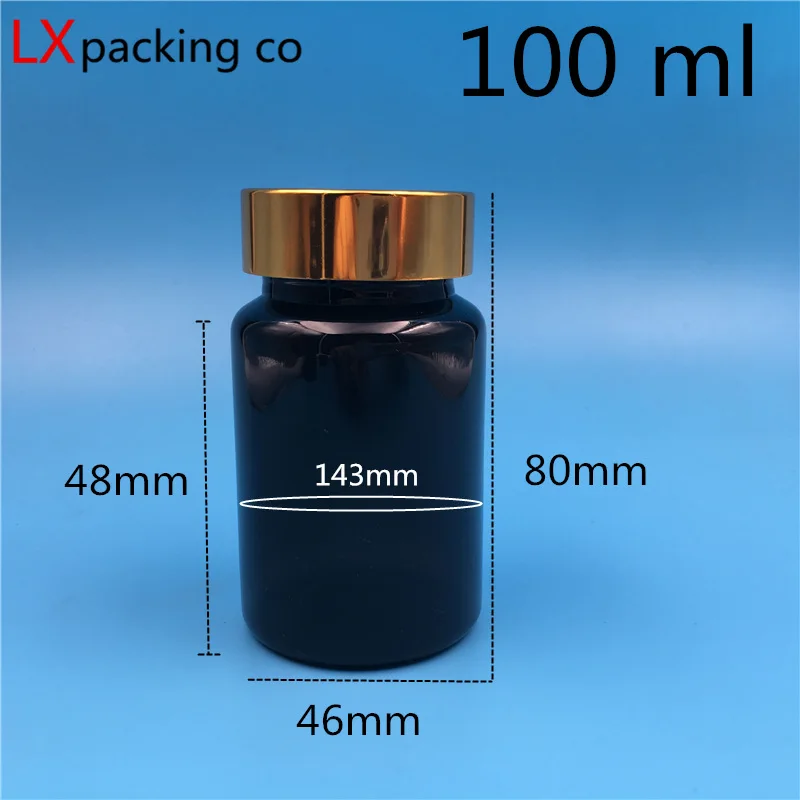30 шт 80 100 мл черный пластиковый контейнер для таблеток порошок конфеты соль для ванны уплотнительная паста пустой косметический контейнер