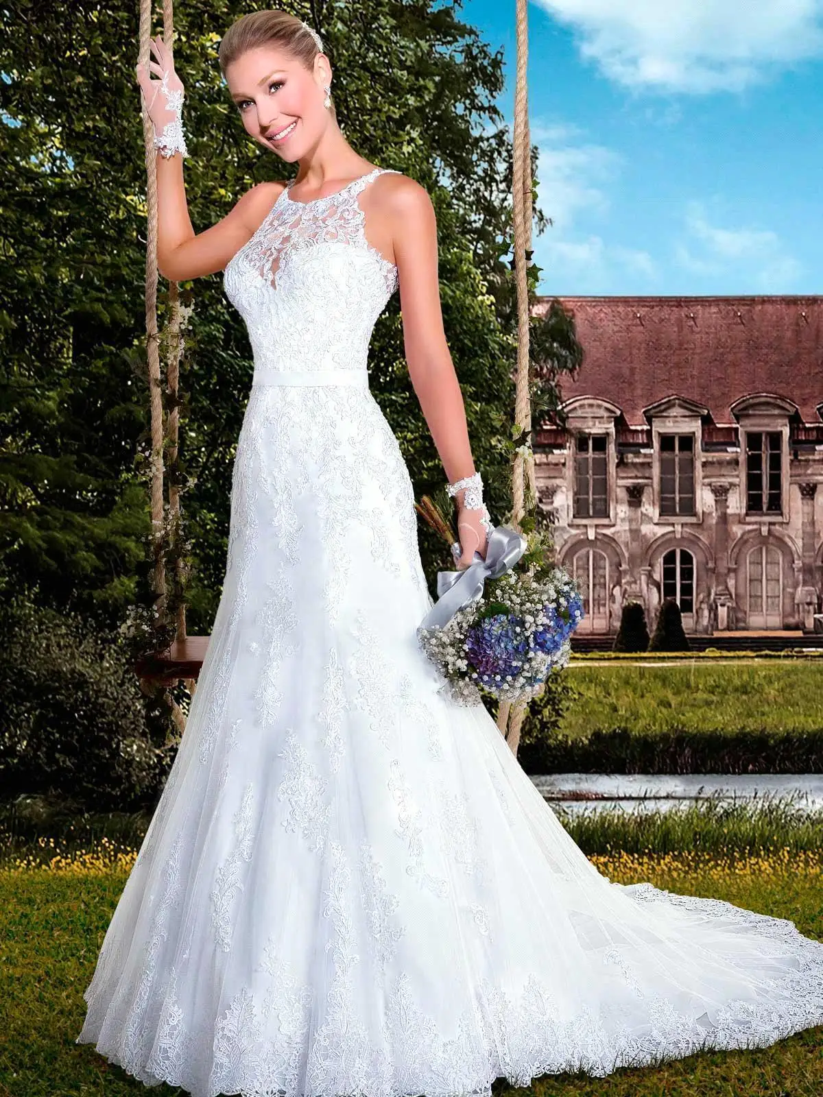 Halterneck Wedding Dress 7