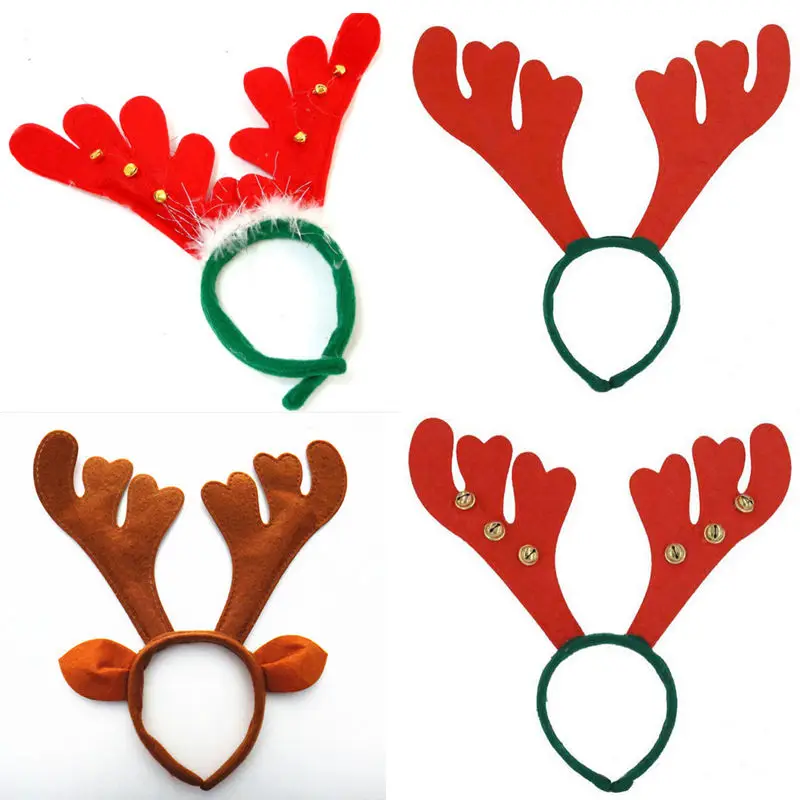 Christmas Reindeer Antlers On Headband For Christmas Fancy 