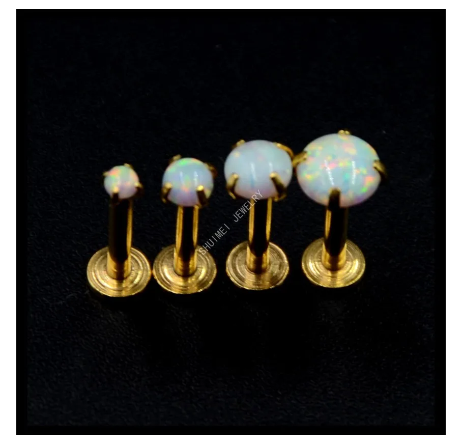 Opal, 17 Gem, Orelha, Tragus, Labret, Bar,