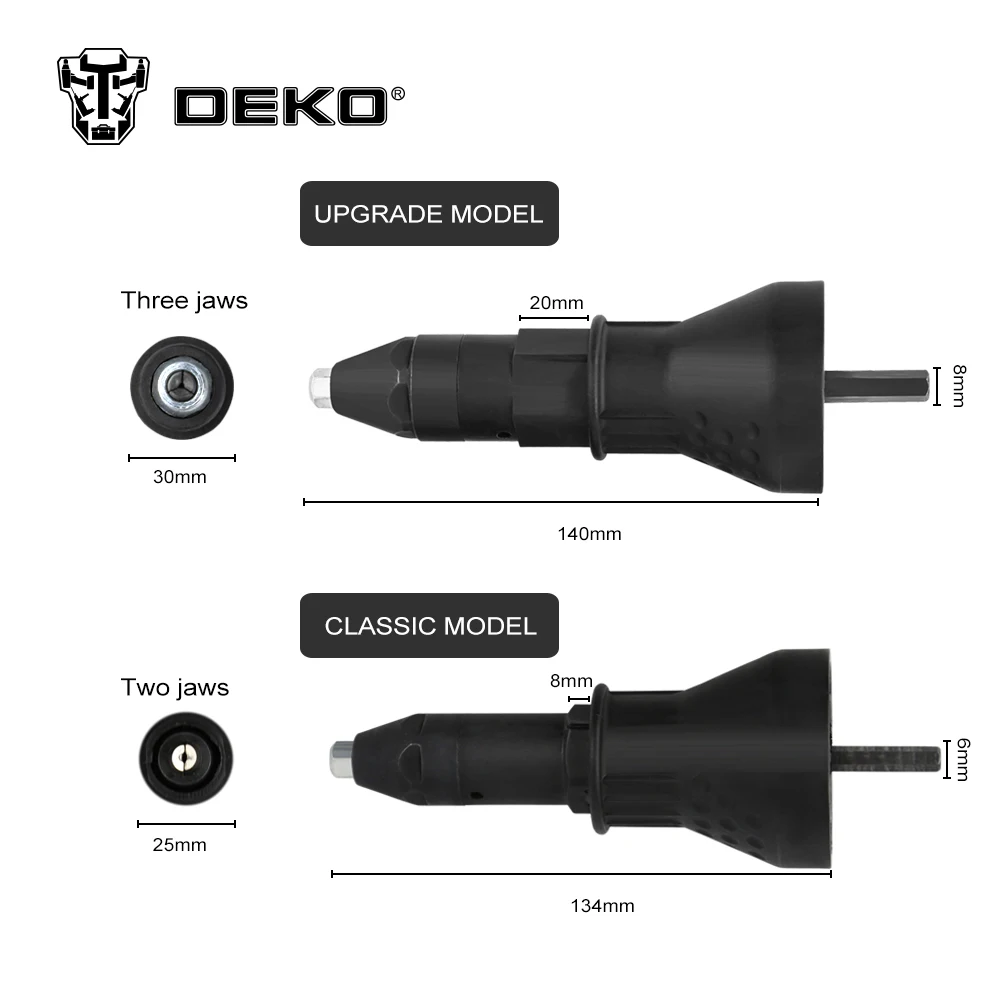 DEKO DQ450/460 Electric Rivet Nut Gun Riveting Tool Cordless Riveting Drill Adaptor Insert Nut Tool Riveting Drill Adapter DEKO DQ450/460 Electric Rivet Nut Gun Riveting Tool Cordless Riveting Drill Adaptor Insert Nut Tool Riveting Drill Adapter