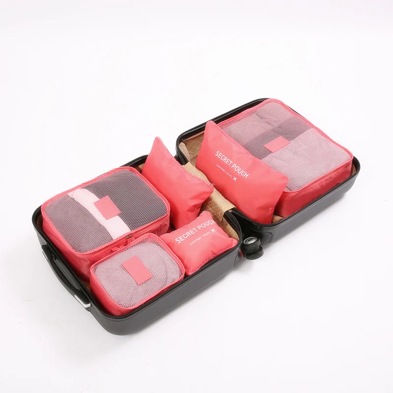 Ruputin 8 шт./компл. набор дорожных сумок для упаковки куб Обувь Одежда туалетных принадлежностей, сумка-Органайзер разделитель Containe, аксессуары для путешествий, чехол - Цвет: Watermelon red small