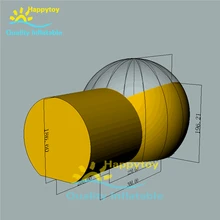 6x4 м зеленая и прозрачная надувная круглая палатка, надувная палатка, напольная однотуннельная надувная круглая палатка