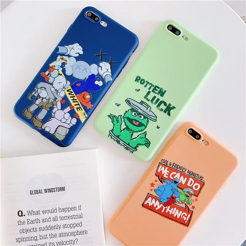 

Cute Cartoon Sesame Street Phone Cases For iPhone 6 6S 7 8 Plus Case Silicon Soft TPU Back Cover Case For iPhone X XS MAX XR 6 S