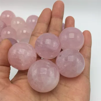 

5 pcs love stone drop shipping Natural rose quartz Crystal gemstone ball meditation reiki healing chakra pink crystal stone gift