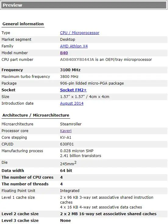 Процессор AMD Athlon X4 840X840 3,1 ГГц 65 Вт четырехъядерный процессор FM2+ работающий исправно настольный процессор