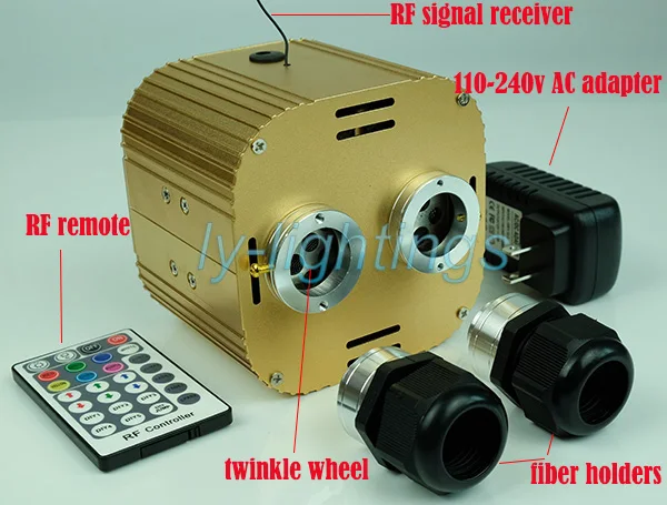 Оптоволоконный светильник источник 32w RGBW led светильник двигателя RF пульт дистанционного управления для волоконно-оптический мерцание звезд потолочный светильник украшения 2xoutput