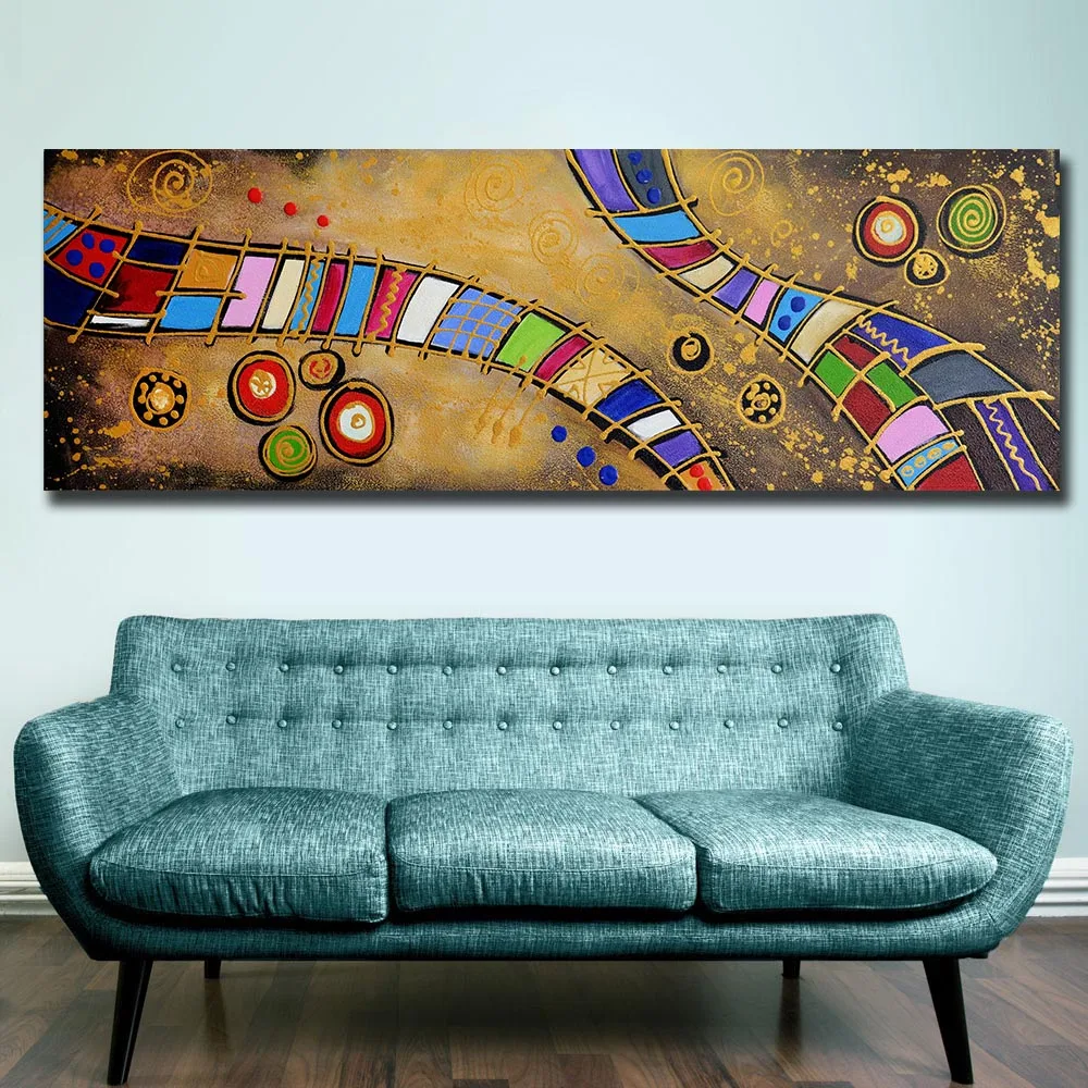 Colorful railroad painting 60X180 2