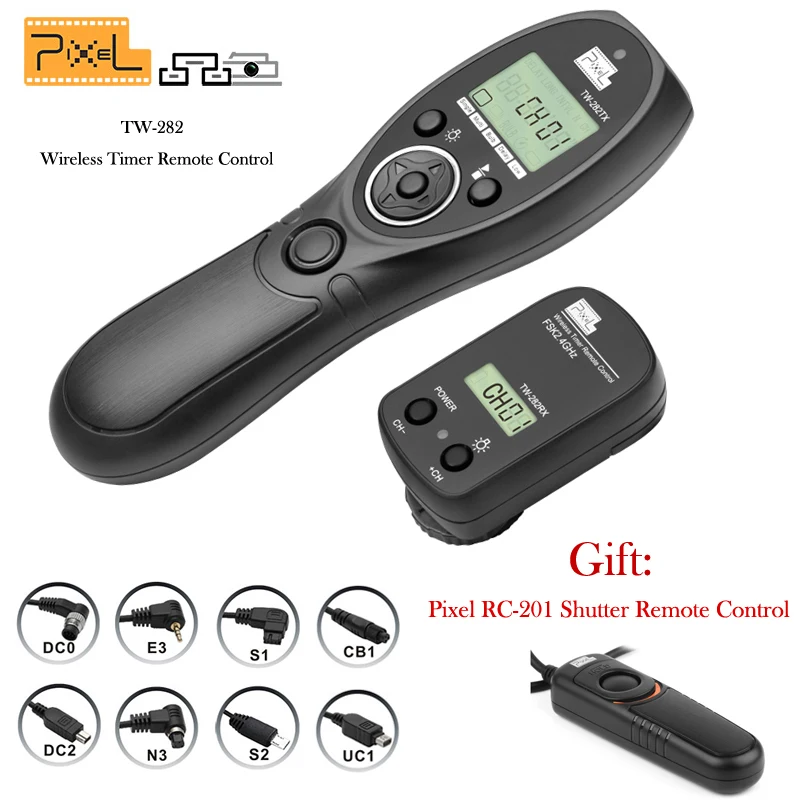 ФОТО Pixel TW-282 Shutter Release Wireless Timer Remote Control for Canon 700d 1200d 7d Nikon d3300 d3200 d5100 Sony Pentax Olympus