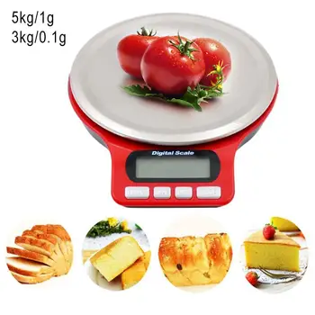 安い 液晶デジタルキッチンスケールダイエット食品バランス 5 キロ 3 キロボウル電子計量測定ツールグラムポータブル