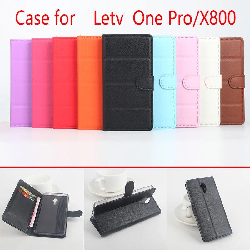 

Letv One Pro X800 Phone Case Folio Flip Pure Color Lichee Pattern PU Leather Wallet Case Letv One Pro X800 Cover CashCard Slots
