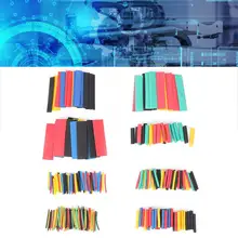 164/328 pces multicolorido polietileno pe calor psiquiatra tubo shrinkable cabo de fio isolado manga envoltório