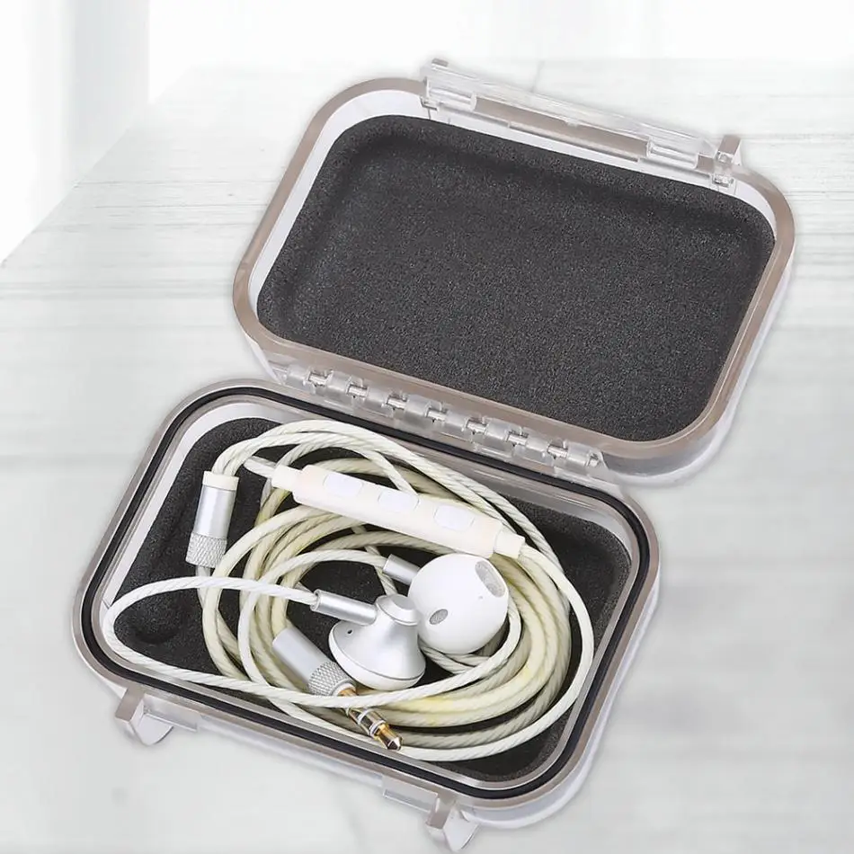 Portable Waterproof Earphones Case Multi Function Anti Shock Protective Case Storage Box Holder