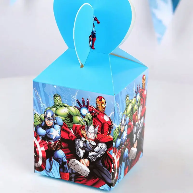 Супергерой Мстители коробка для конфет Подарочная коробка для десерта Детские принадлежности для вечеринки украшения для дня рождения детское событие детский душ - Цвет: Candy Box 6pcs