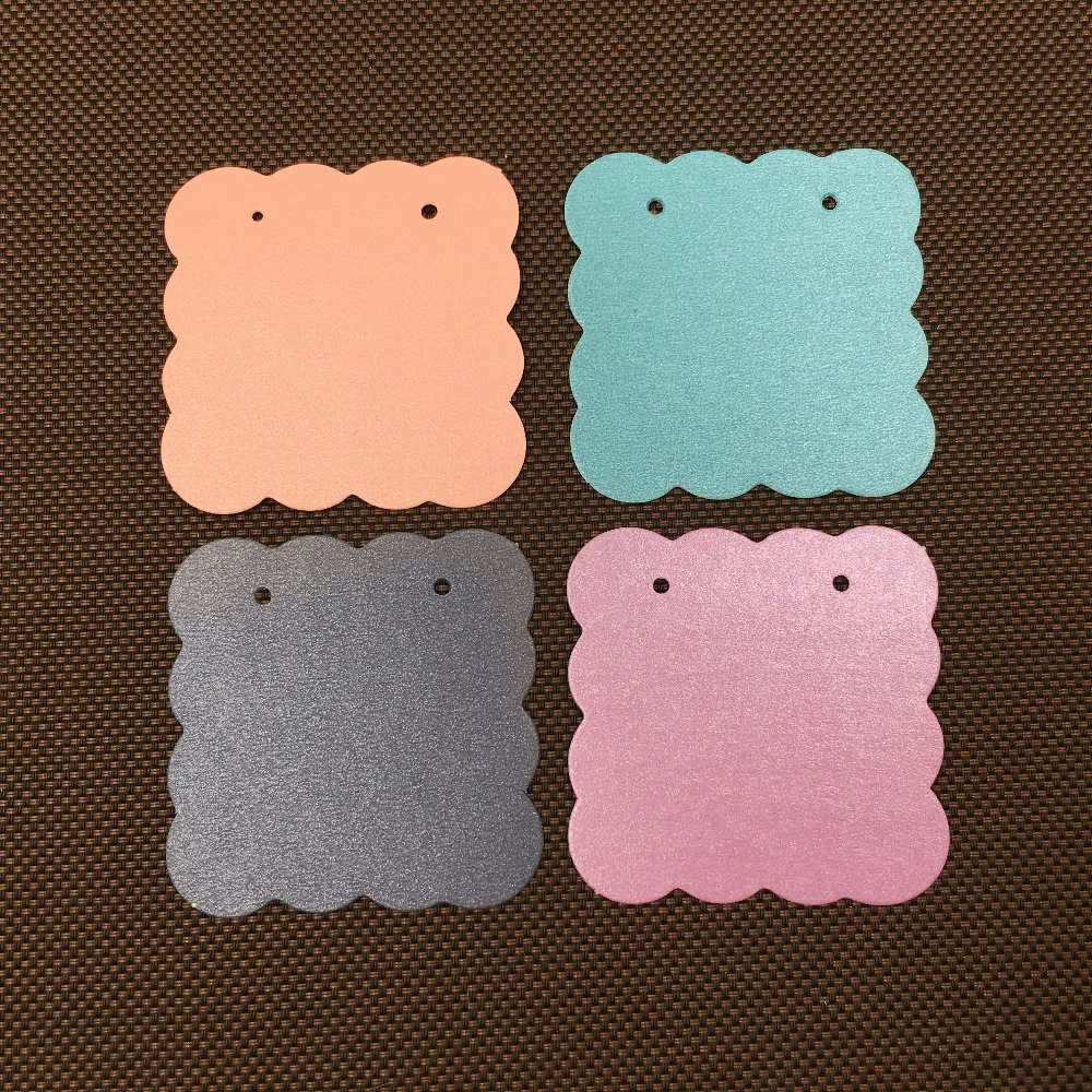 

50pcs/lot Paper Colorful Earring Cards 5x5cm Hanging Jewelry accessory display cards Small Earring Packing Cards