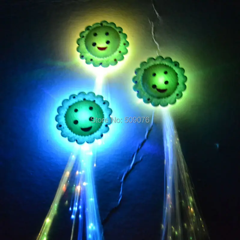 

5pcs/lot led optical fiber braid wire braid hairpin smile led headwear for birthday party decorations kids