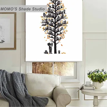 

MOMO Roller Blinds Blackout Design Window Blinds Shades Painting Curtains Roller Shades Thermal Fabric Custom Size,PRB set18