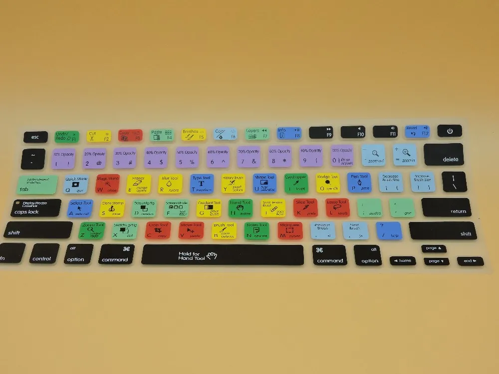 silicone elastic waterproof photoshop shortcut ps professional laptop keyboard protector cover for macbook pro retina