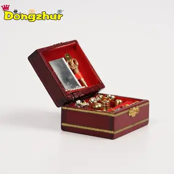 

Dongzhur New 1:12 For Dollhouse Exquisite Wooden Mini Vintage Jewelry Box Miniature Furniture Toys Kids Gifts Toy House WWP7631