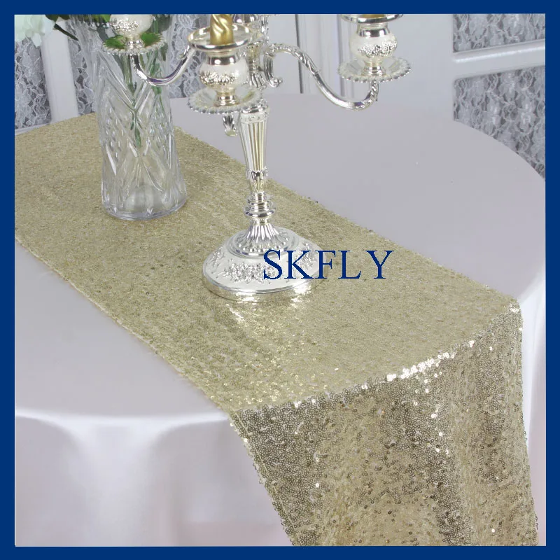 RU009F Elegant popular for sale stock wedding sparkly light gold sequin