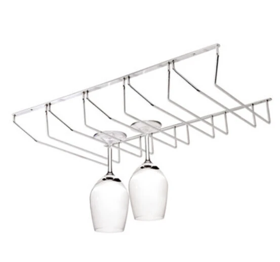 5 Row Stainless Steel 13" Wine Glass Rack Holder Home Kitchen Bar Under