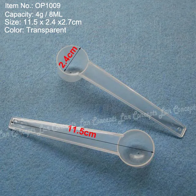 0.5ML Micro Spoon 0.25g translucence Plastic Measuring Scoop 0.25 gram Lab Measure  Spoons long handle- 200pcs/lot Free shipping