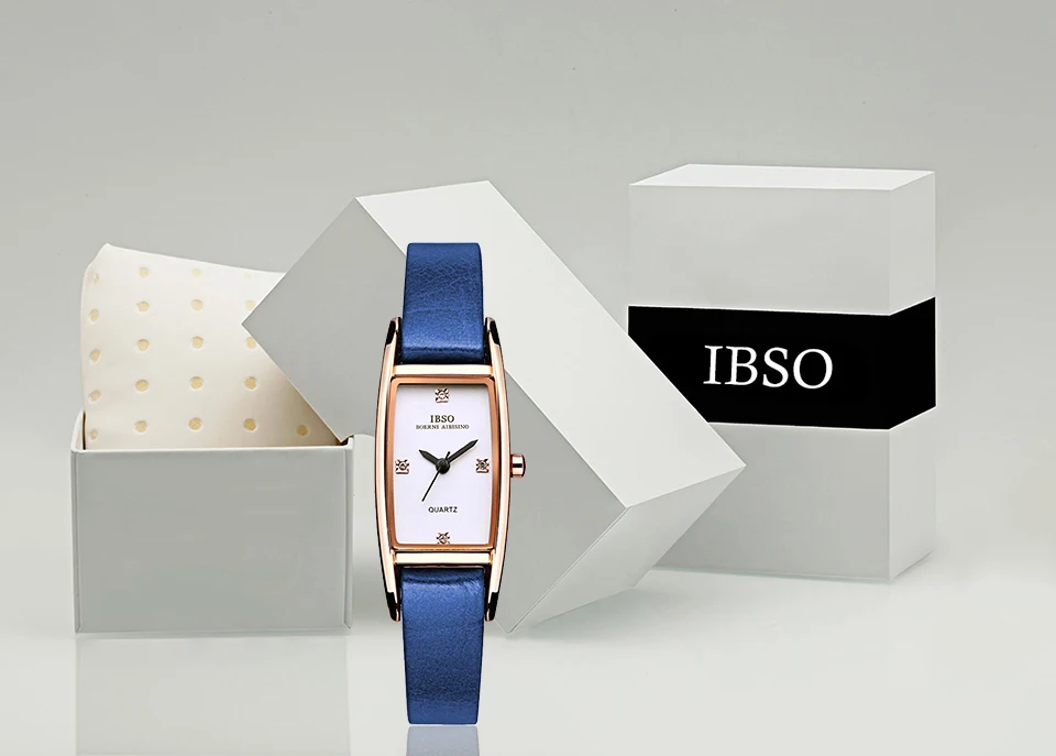 IBSO 7 мм Ультра тонкие часы женские прямоугольные часы с циферблатом лучший бренд класса люкс кварцевые женские кожаные часы Reloj Mujer#3921