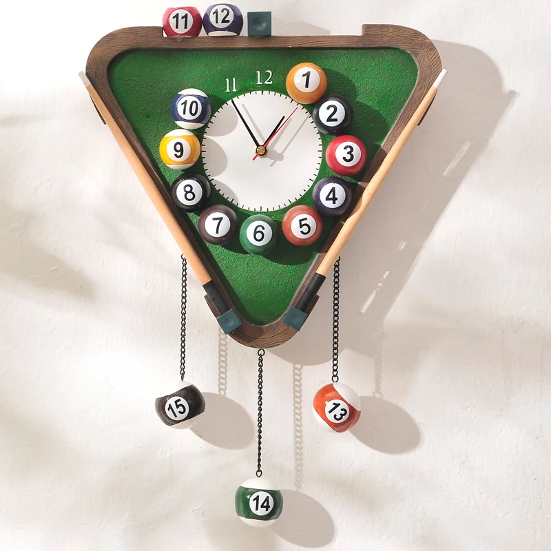 Wall Clock Modern Design Continental Creative Billiard Wall Decor