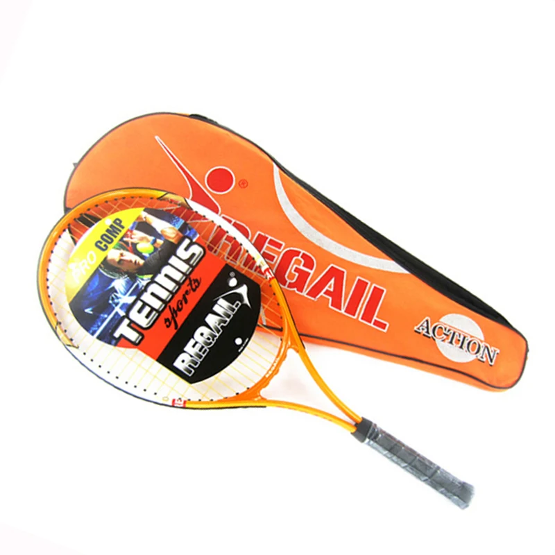 

1 Pcs Regail Sports Tennis Racket Aluminum Alloy Adult Racquet with Racquet Bag for Beginners Tennis Training racket Orange