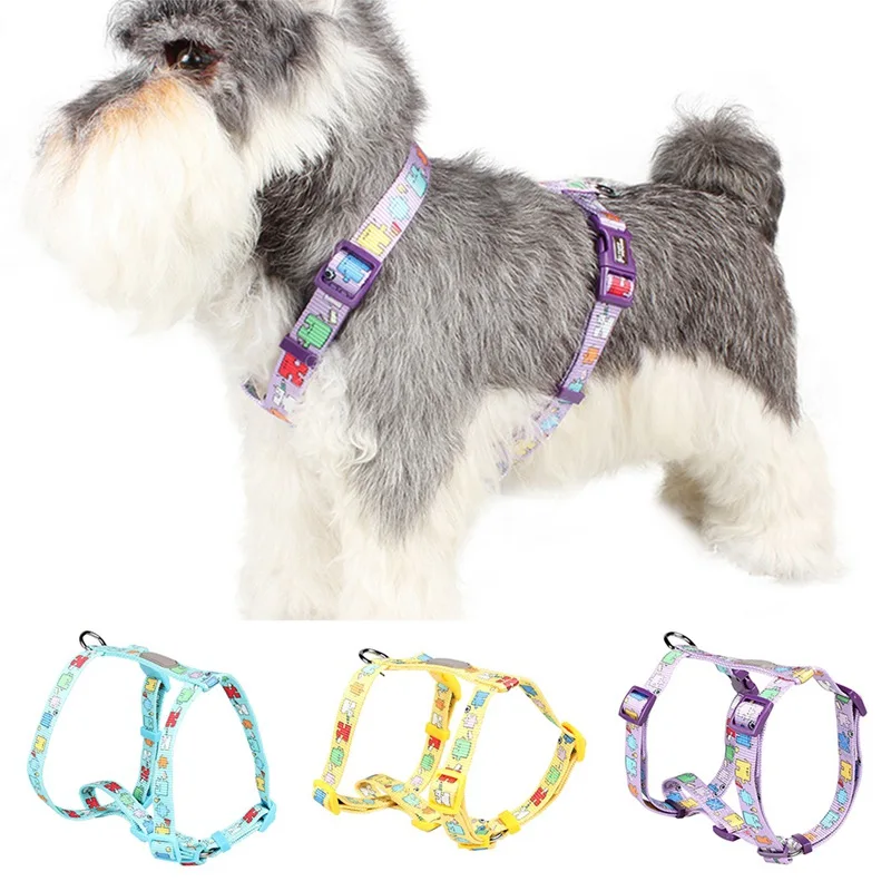 

2019 1PC Pet Nylon Adjustable Sling Harness Dog Leading Vest Harness No Collar No Leash Purple/Yellow/Blue