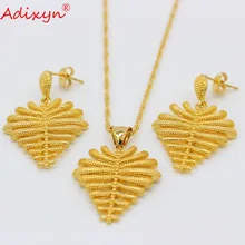 Adixyn серьги в виде дерева/ожерелья/кулон комплекты украшений для женщин золотой цвет африканский/Гавайский остров Marshall Ювелирные изделия Подарки N09056