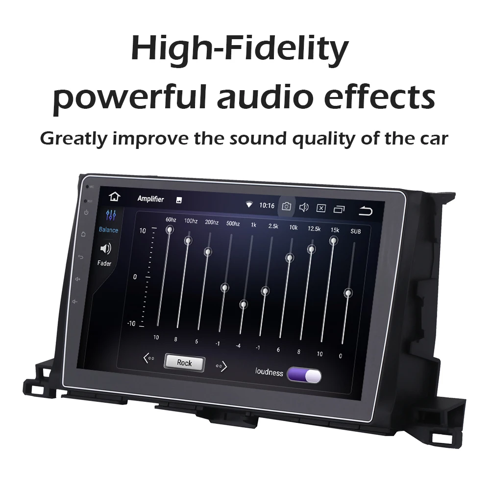 Discount 10.2" HD Digital Capacitive Touch Screen Android 9.0 car Stereo Multimedia for Toyota Highlander 2015 2016 GPS Navigation System 2