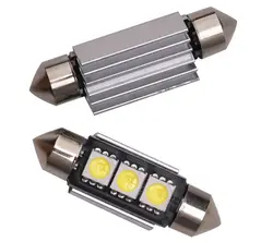 100 шт 36 мм 39 мм C5W 3SMD 3 SMD 5050 светодиодный CANBUS Нет Ошибка гирлянда шарик автомобиля свет номерного знака подсветка для автомобильного номера