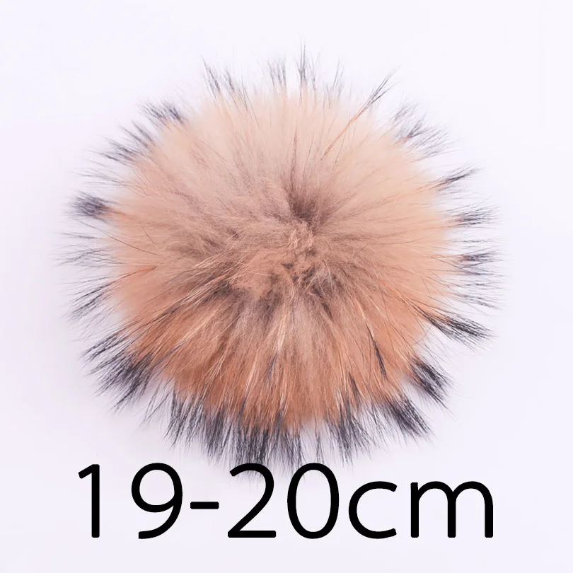MPPM шары помпоны для шапки енот мех шары помпоны высокого качества большой размер шарик из меха енота 19-20 см 21-22 см - Цвет: 03